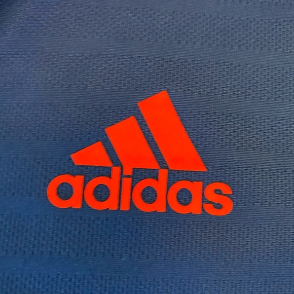 Kansas Jayhawks Adidas Polo Shirt Size Large Color Crimson And Blue - Picture 3 of 6